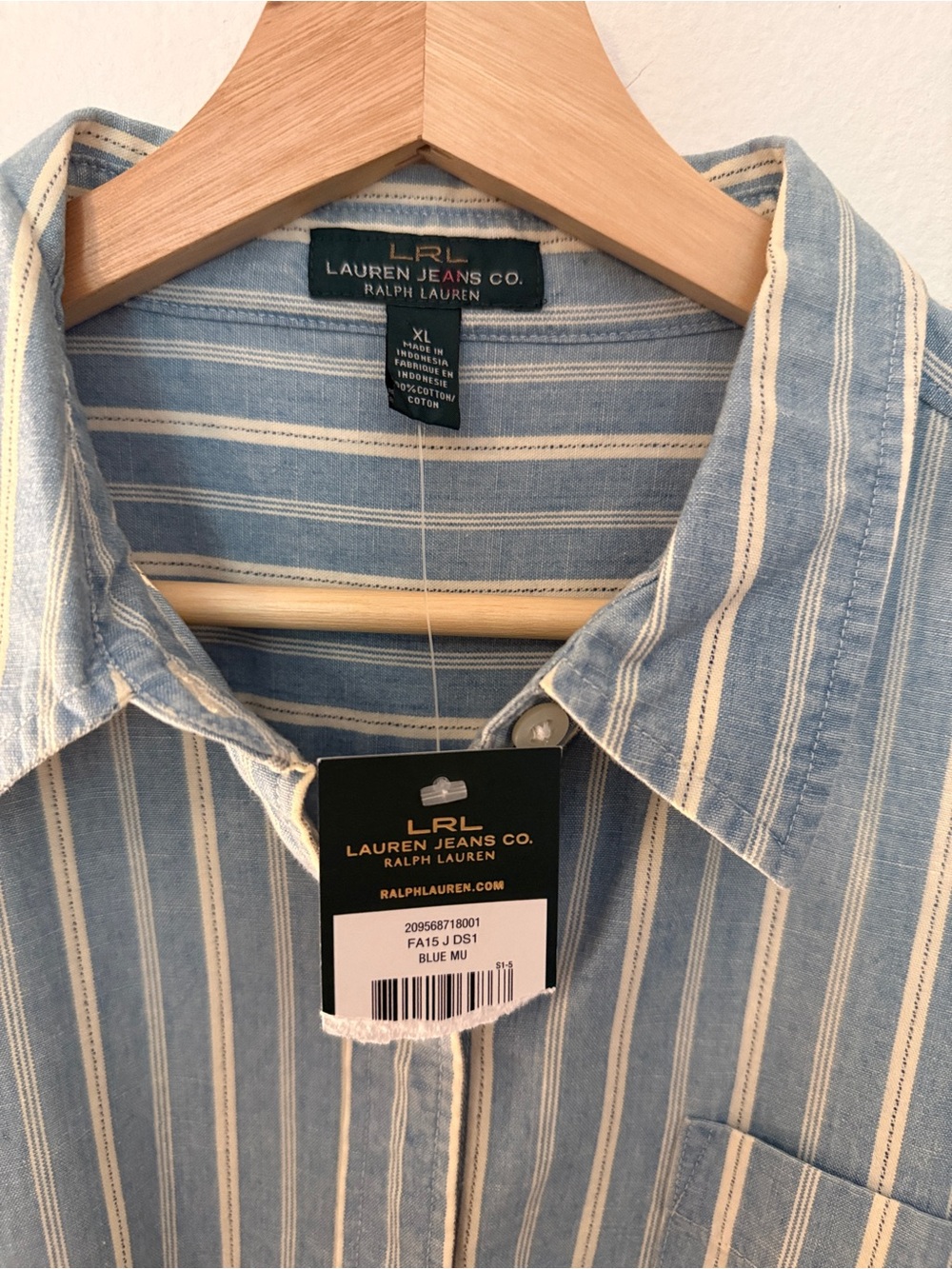 Reposhing Lauren Ralph Lauren Women’s Blue & White Striped Button-Down Shirt NWT - Picture 11 of 13